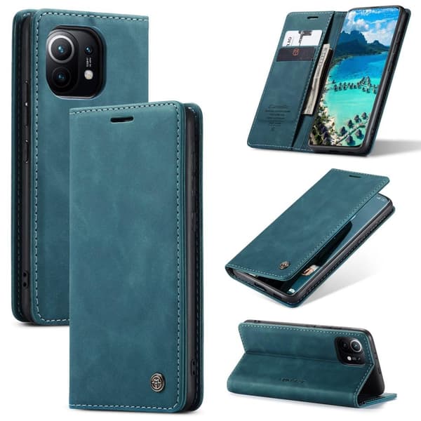 CASEME Retro Lompakkokotelo - Xiaomi Mi 11 - Sininen Blue