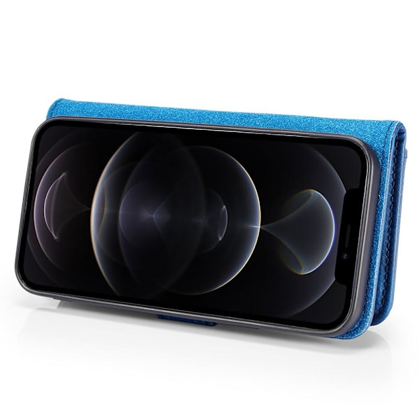 DG.MING For iPhone 13 Pro Stylish Wallet Case - Blue Blue
