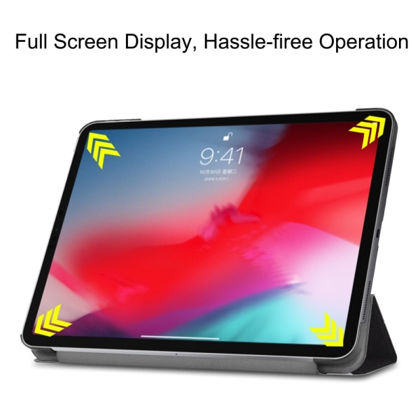 Kolminkertainen jalusta, nahkainen Smart Case 11 tuuman iPad Pro (2018) - Black