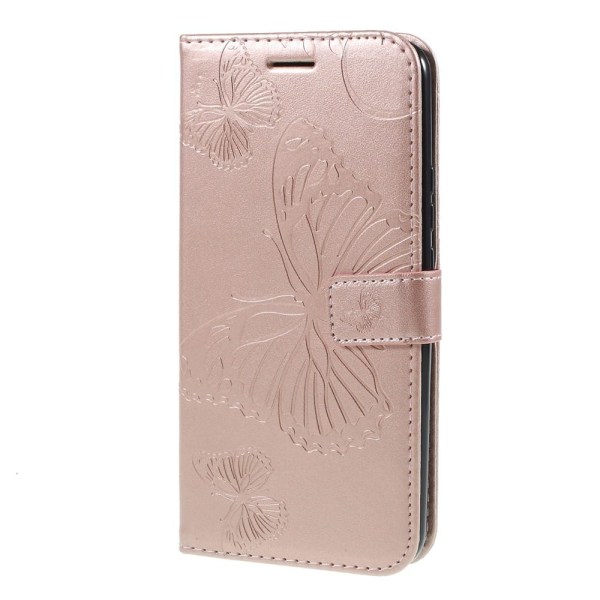 Huawei P Smart Z Wallet Stand Beskyttende Telefonetui - Sommerfu Pink gold