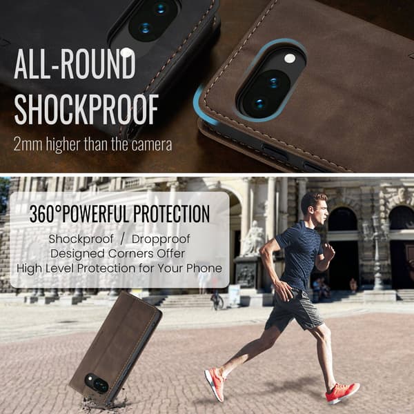 CASEME Google Pixel 10A Kotelo Teline Puhelinkotelo Dark brown