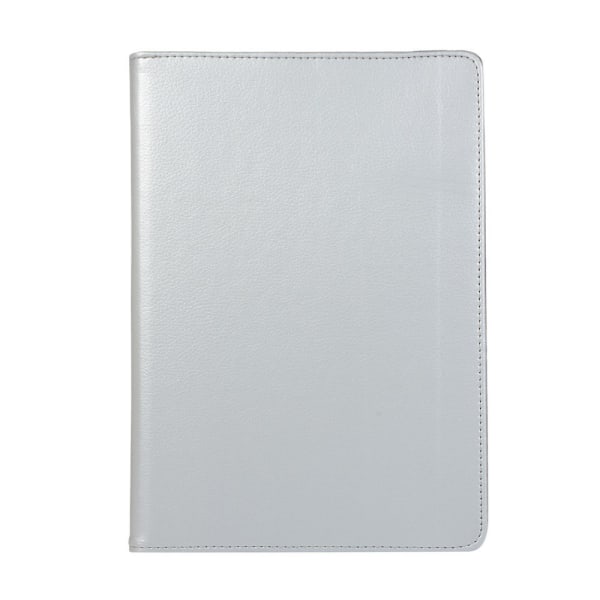 Apple iPad 10.2 2021/2020 Litchi Texture Stand Tabletetui - Sølv Silver