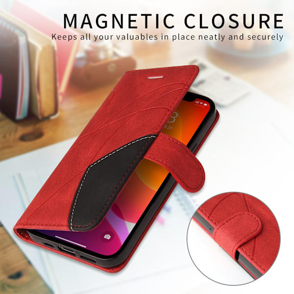 Til Sony Xperia 1 VII KT-serie-1 dobbeltfarve tegnebog Red