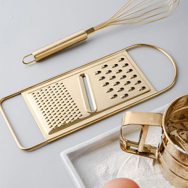 Flat ostjern i rustfritt stål Gold