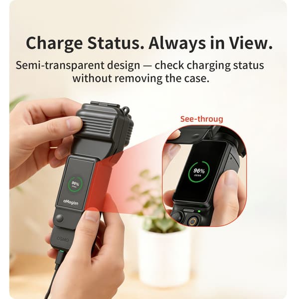 Etui til DJI Osmo Pocket 4 Actionkamera Beskyttelsesetui Stødsikkert Hårdt Etui Black