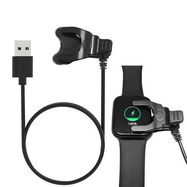HW22 30cm Universal USB Strømkabel Magnetisk Ladingssnor Smartklokke Black