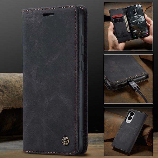 CASEME Retro Pung Taske til Samsung Galaxy S25 Edge Black
