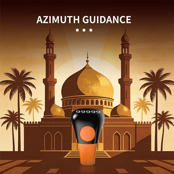 Smart Tasbih Zikr Ring vattentät digital räknare påminnelse om böneutrop (adhan) Svart