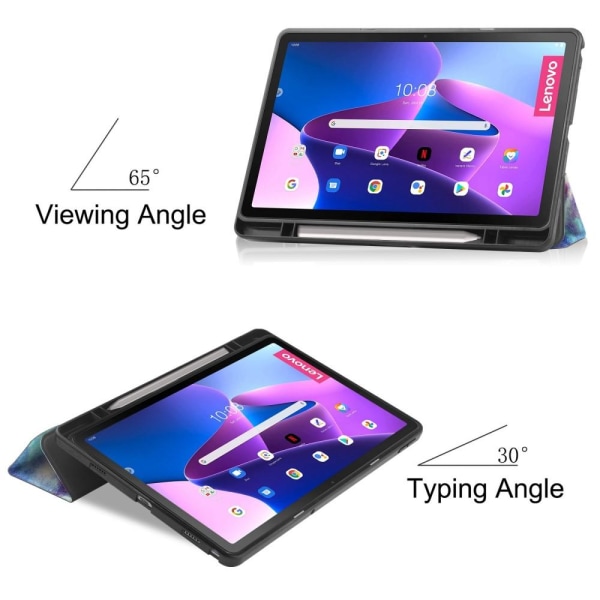 Lenovo Tab M10 Plus (Gen 3) kolminkertainen jalustan kansi - Avaruus Multicolor