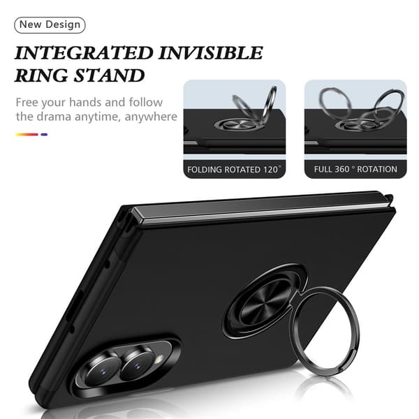 Hybridtelefoncover med ringholder til Samsung Galaxy Z Fold8 Black