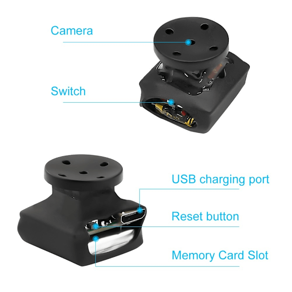 Mini 1080P Full HD DVR -minikamera Kannettava vakoojakamerakamera Black