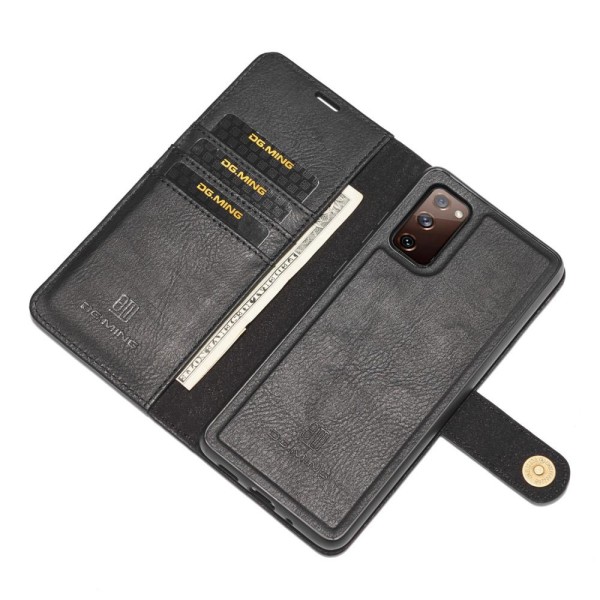 DG.MING 2-i-1 tegnebog taske til Samsung Galaxy S20 FE Black