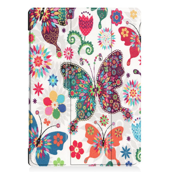 Mønsterudskrivning Tri-fold Stand Cover Lenovo Tab E10 - Butterfly Multicolor