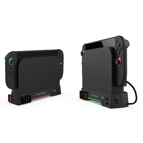 DOBE Kompatibel med Nintendo Switch 2 Varmeafledende Stand Dobbelt Ventilator RGB Black