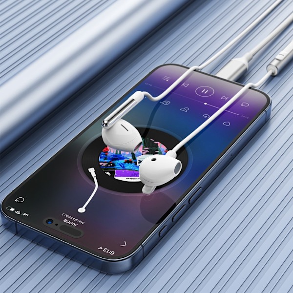 ACEFAST 1,2 m USB-C langallinen kuulokemikrofoniohjain White