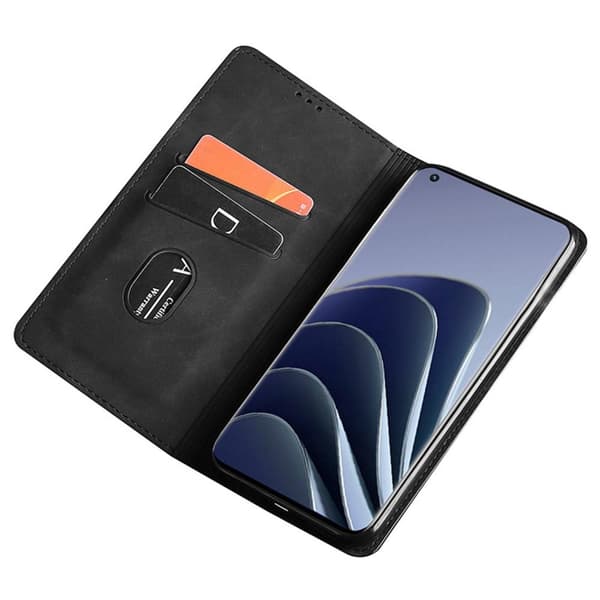 For OnePlus 10T 5G / Ace Pro 5G Skin-touch PU Cover Stativ Black