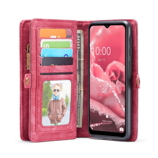 CASEME Samsung Galaxy A13 5G  / A04s 4G Retro läder plånboksfodral - Röd Röd
