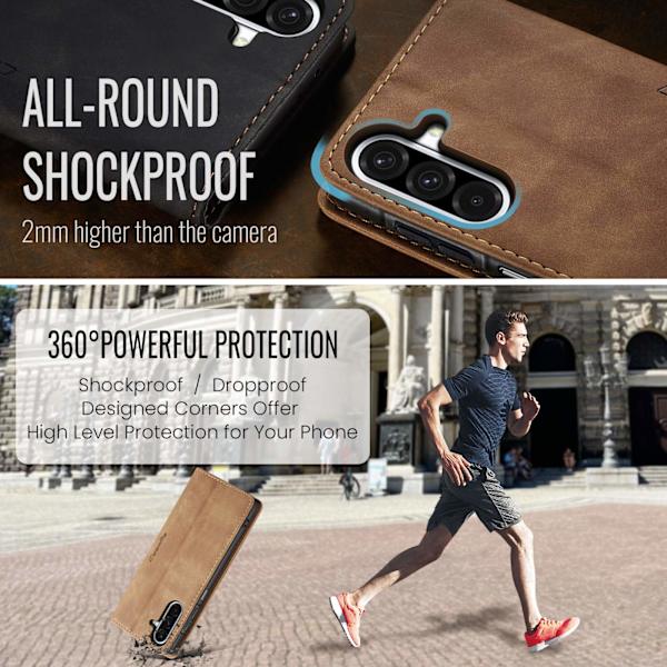 Til Samsung Galaxy A37 5G CASEME Pungetui brun