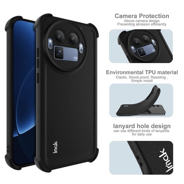 IMAK Mobilcover med Stødsikker Beskyttelse til Realme GT 8 Pro 5G Black