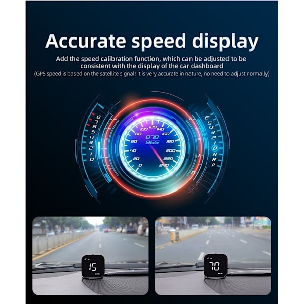 Hastighetsmätare HUD GPS Display Universal Multi - funktion - Vit Vit