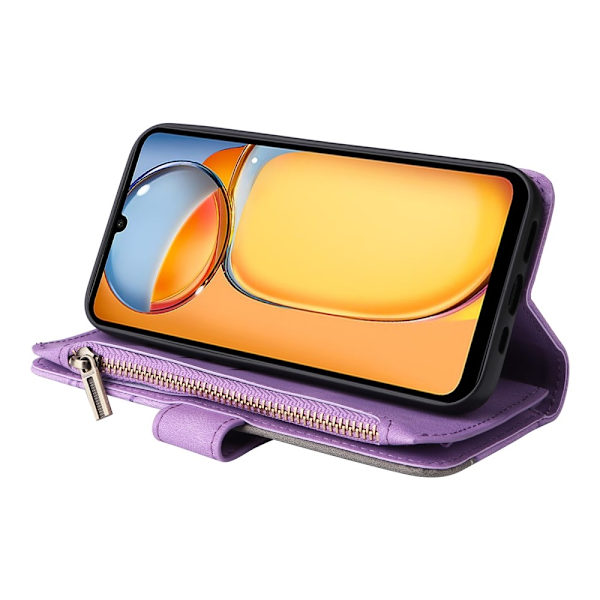KT Wallet Case til Xiaomi Redmi 13C - Lilla - sort Purple