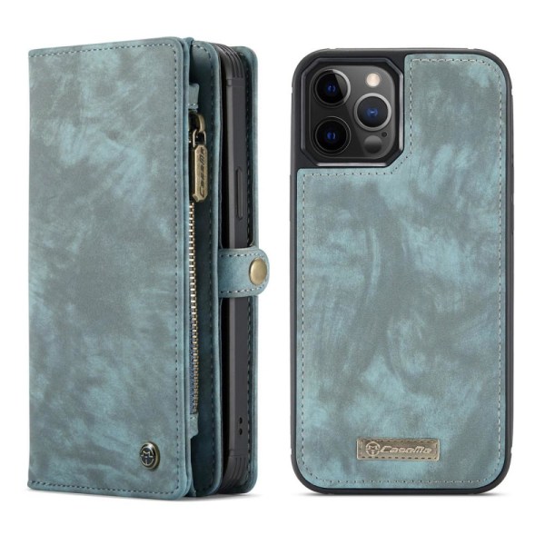 CASEME iPhone 12 Pro Max Retro plånboksfodral - Blå Blå