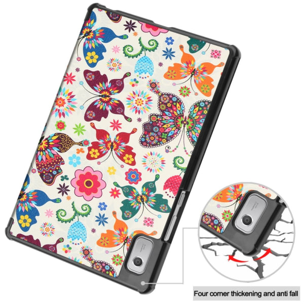 Trefoldet Stativdeksel for Lenovo Tab M9 - Sommerfugler Multicolor