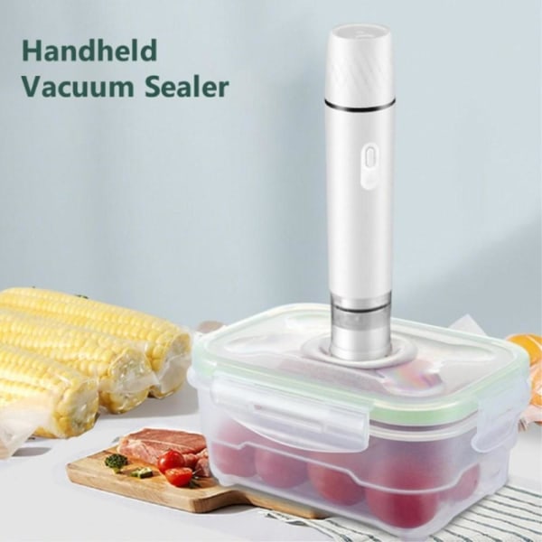 Food Vacuum Sealer USB Rechargeable Handheld Wireless 800mAh White