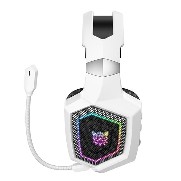 Hörlurar ONIKUMA Gaming Headset Trippelläge RGB-belysning Surroundljud Bluetooth Vit