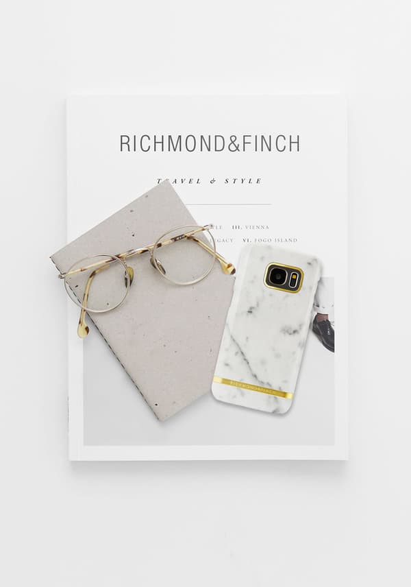 Richmond & Finch skal till Samsung Galaxy S8 - White Marble Vit
