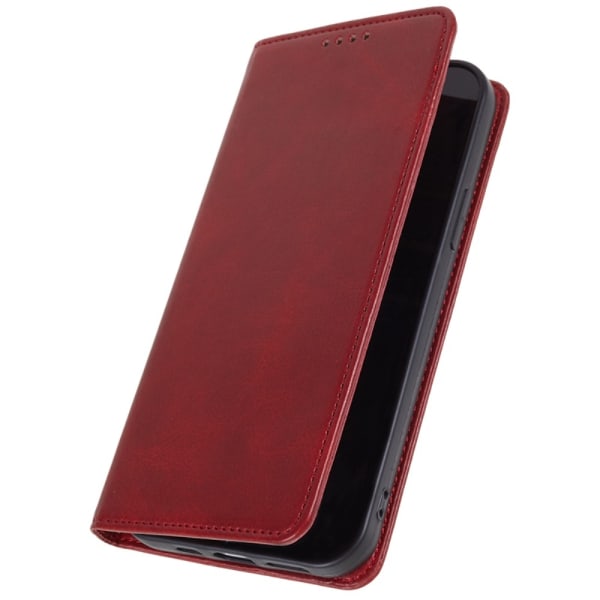 Wallet Stand Phone Case for iPhone 15 Pro Max Cell Cover - Red Red