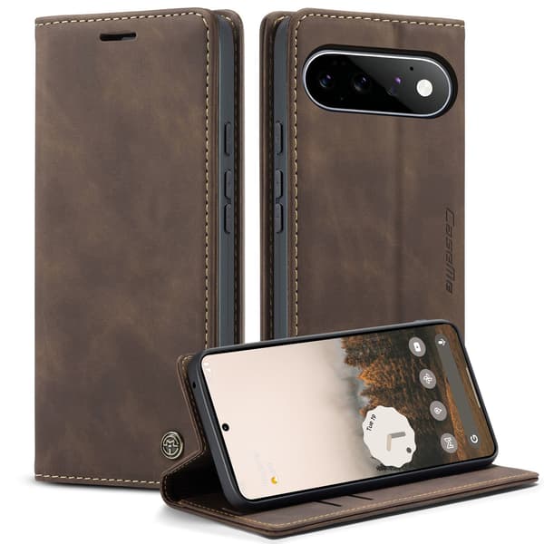 CASEME Telefonlommebokdeksel med stativ til Google Pixel 11 Pro og Google Pixel 11 Brown