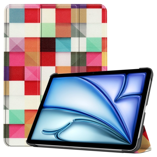 Till iPad Air 11 (2024) Slim fit tri-fold fodral - Triangle Grid Multicolor