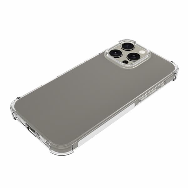 Deksel for iPhone 16 Pro Max - støtdempende, forsterkede hjørner i TPU Transparent