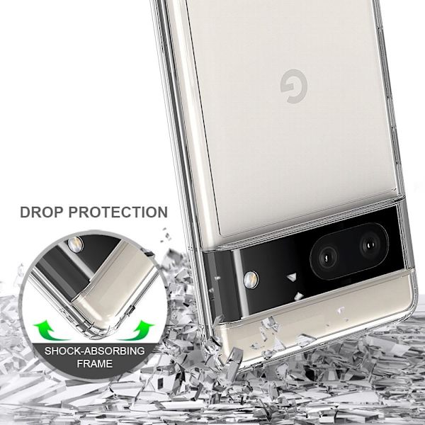 Google Pixel 7 Transparant mjukt TPU Skal Med Förstärkta Hörn Transparent