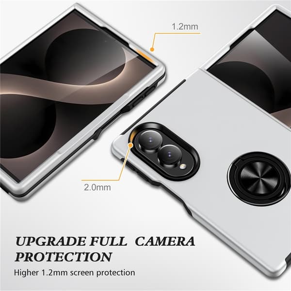 Hybridtelefonfodral med ringhållare till Samsung Galaxy Z Fold8 Silver