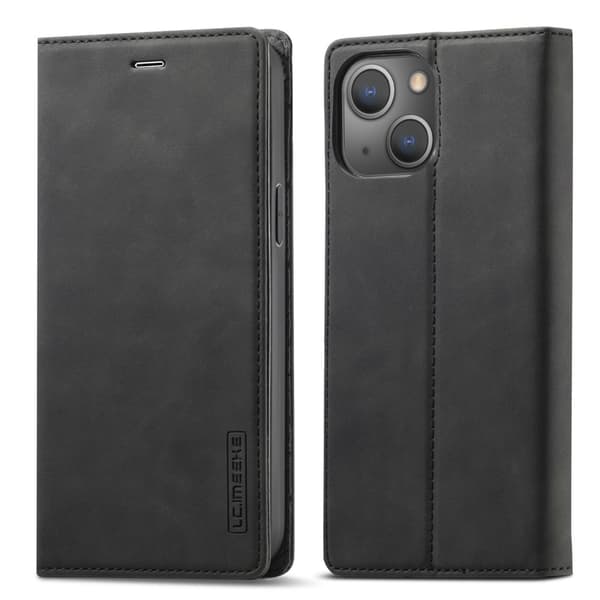 LC.IMEEKE Magnetisk telefontaske til iPhone 15 Stand Wallet Cover Black