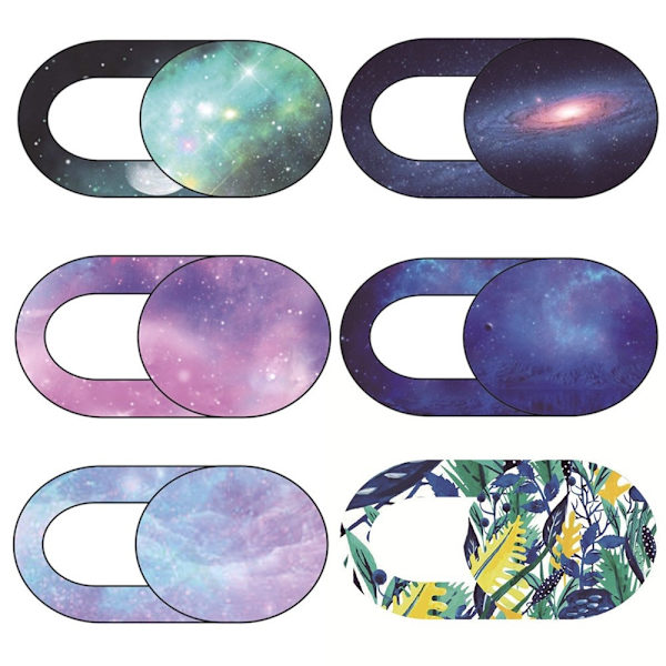 6 - Pack Webcam Protection Skyder til beskyttelse mod spion computerkamera Multicolor