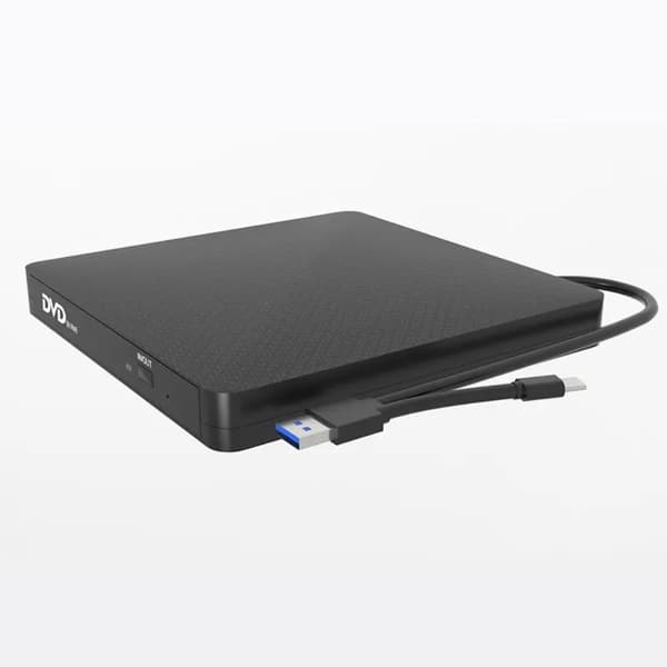 USB 3.0 + Type-C DVD-stasjon Ekstern CD-leser VCD-brenner Ultra tynn Black