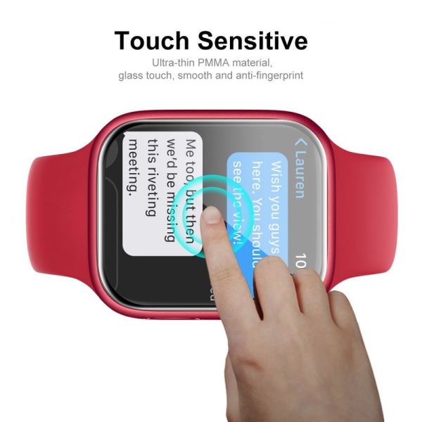 Apple Watch Series 7 45mm Enkay Heltäckande härdat glas 2 - pack Transparent