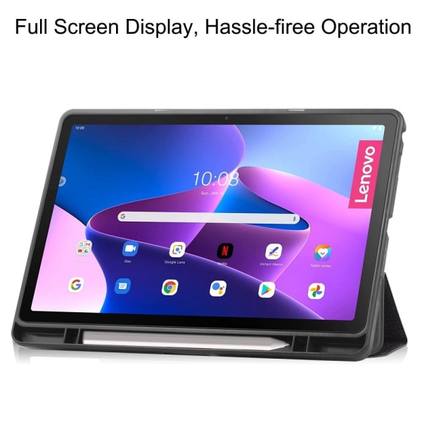 Lenovo Tab M10 Plus (Gen 3) kolminkertainen jalustan kansi - Älä kosketa minua Black