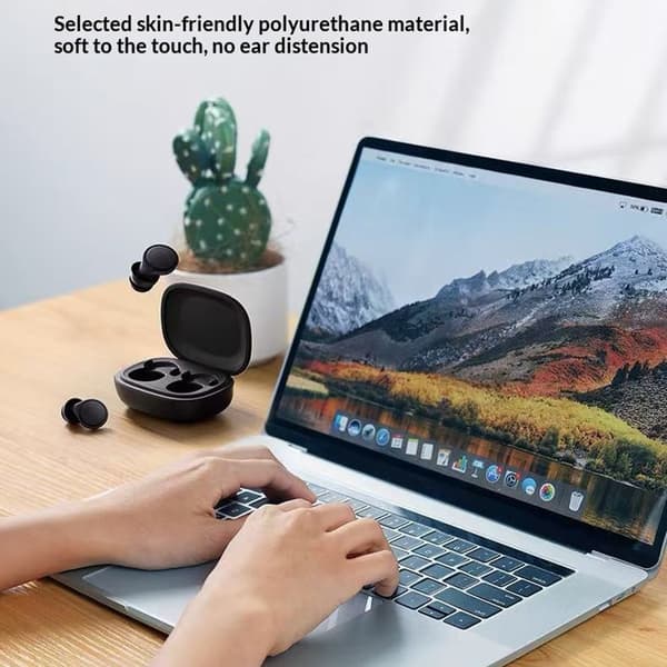 Søvn hodetelefoner – In-ear-hodetelefoner for søvn – Ørepropper med 50 dB støyreduksjon – Hvit White