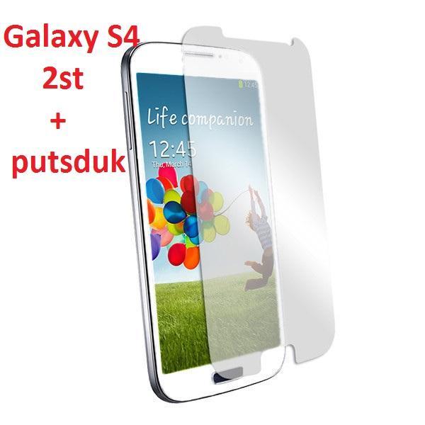 Samsung Galaxy S4 I9500 Skærmbeskytter x2 med renseklud Transparent