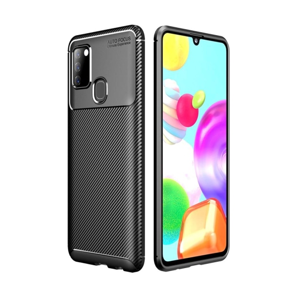 Carbon Fiber Texture TPU Casing Samsung Galaxy A21s - Black Black