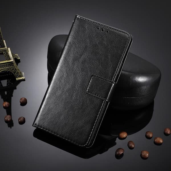 Till Xiaomi Redmi 9T Plånboksfodral Crazy Horse Svart