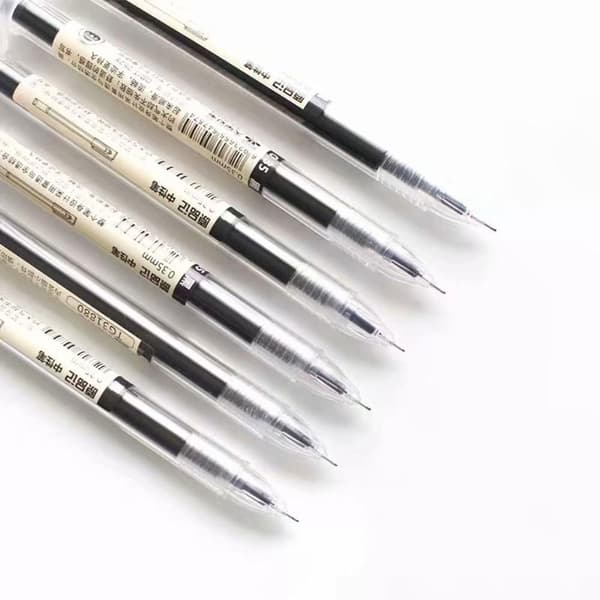 0.35mm Gel Pen Roller Ball Pens Office Student Exam - Black 3 pcs Black