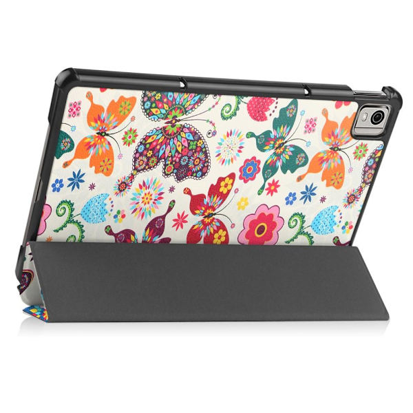 Nokia T21 Trifold Stativ Sleep/Wake Tablettdeksel - Sommerfugler Multicolor