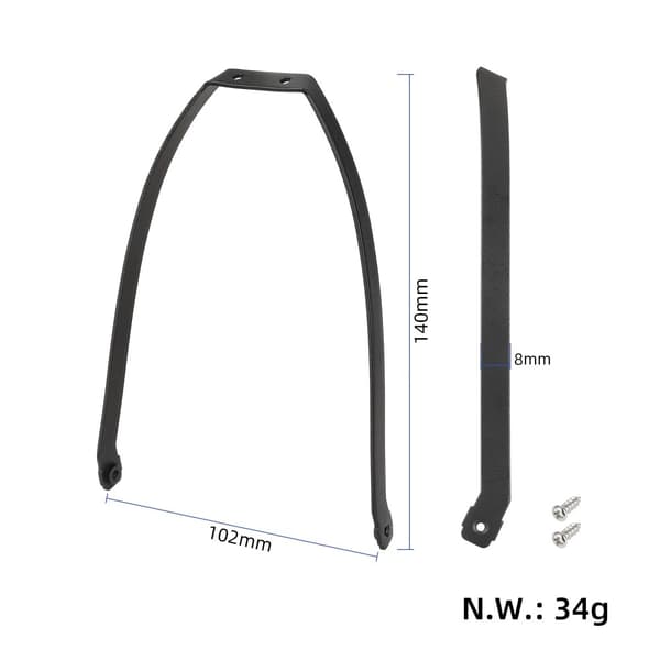 För Scooter Xiaomi 4 Pro ABS bakskärm + metallstödfäste Svart