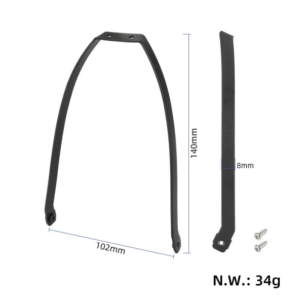 Til scooter Xiaomi 4 Pro ABS bagskærm + metalstøttebeslag Black