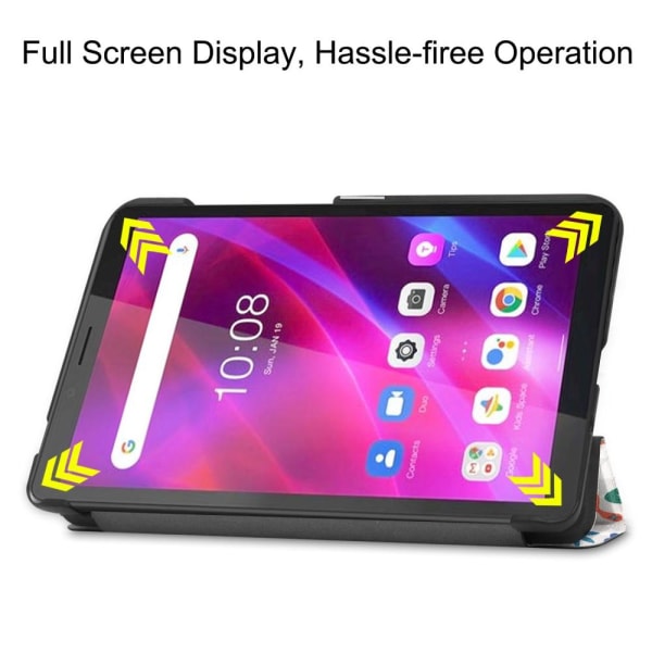 Tri-fold Fodral till Lenovo Tab M7 (3rd Gen) - Butterflies Vit